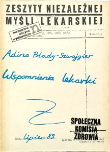 Adina Blady- Szwajgier, Wspomnienia lekarki