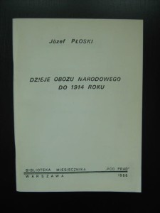 Józef Płoski, Dzieje Obozu Narodowego do 1914 roku