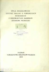 Emil Zegadłowicz, Dziesięć ballad o powsinogach beskidzkich