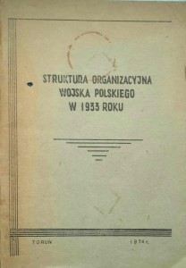 Struktura organizacyjna Wojska Polskiego w 1933 roku