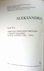 Zsolt Kiss, Alexandrie V Ampułki świętego Menasa