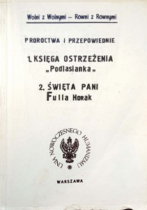 Księga ostrzeżenia Podlasianka Święta Pani Fulla Horak
