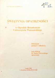 Marek Ostrowski, Świątynia Opatrzności w Ogrodzie Botanicznym Uniwersytetu Warszawskiego