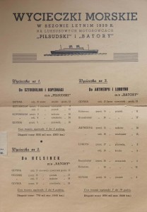 Wycieczki morskie w sezonie letnim 1939 Piłsudski Batory