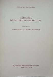 Żaboklicki, Antologia della letteratura italiana volume III
