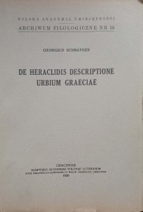 Georgius Schnayder, De heraclidis descriptione urbium Graeciae