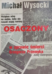 Michał Wysocki, Osaczony w sprawie śmierci Grzegorza Przemyka