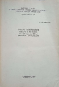 Wyrok Norymberski Sesja w 40 rocznicę Referaty Komunikaty