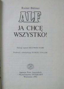 Rainer Buttner, Alf Ja chcę wszystko!