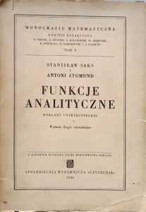 Stanisław Saks, Funkcje analityczne