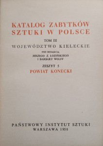 Katalog Zabytków Sztuki Powiat konecki Województwo kieleckie