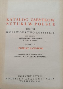 Katalog Zabytków Sztuki Powiat janowski Województwo lubelskie