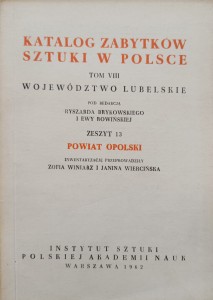 Katalog Zabytków Sztuki Powiat opolski Województwo lubelskie