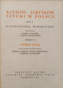 Katalog Zabytków Sztuki Powiat rycki Województwo warszawskie