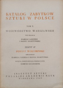 Katalog Zabytków Sztuki Powiat wołomiński Województwo warszawskie