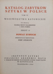 Katalog Zabytków Sztuki Powiat rybnicki Województwo katowickie