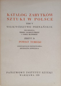 Katalog Zabytków Sztuki Powiat turecki Województwo poznańskie