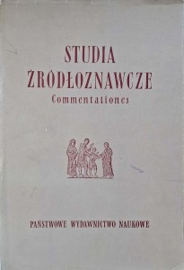 Studia źródłoznawcze IV 1959