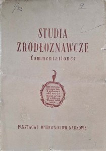 Studia źródłoznawcze III 1958