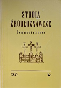 Studia źródłoznawcze XXXV 1994