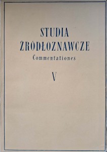 Studia źródłoznawcze V 1960