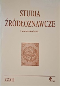 Studia źródłoznawcze XXXVIII 2000