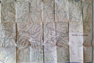 Tatry i Pieniny Mapa turystyczna 1957