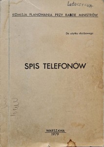 Komisja Planowania przy Radzie Ministrów Spis telefonów 1979