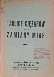 Tablice ciężarów oraz zamiany miar Centrostal