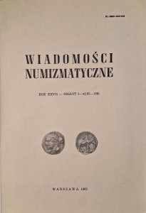 Wiadomości numizmatyczne Rok XXVII Zeszyt 3-4 1983