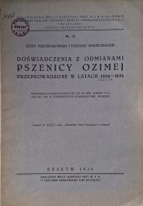 Józef Przyborowski, Doświadczenia z odmianami pszenicy ozimej