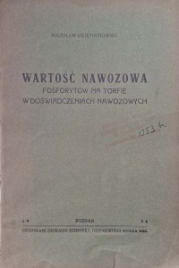 Bolesław Świętochowski, Wartość nawozowa fosforytów na torfie