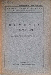 Rumunja w roku 1924 Raporty gospodarcze