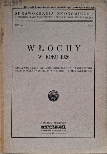 Sprawozdania ekonomiczne Włochy w roku 1926