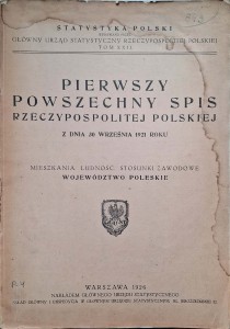 Pierwszy Powszechny Spis Rzeczypospolitej Polskiej Województwo poleskie