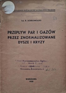 Dobrowolski, Przepływ par i gazów przez znormalizowane dysze i kryzy