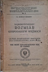 Bohdan Dederko, Najkorzystniejszy rozmiar gospodarstw wiejskich