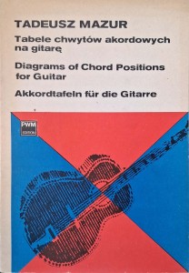 Tadeusz Mazur, Tabele chwytów akordowych na gitarę