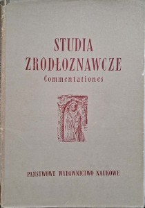 Studia Źródłoznawcze II PWN 1958