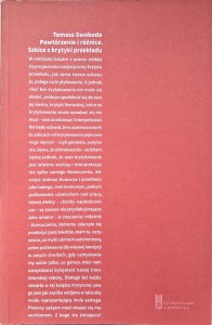 Powtórzenie i różnica Szkice z krytyki przekładu, Tomasz Swoboda