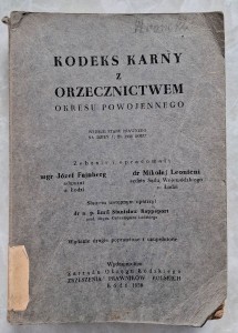 Kodeks karny z orzecznictwem okresu powojennego
