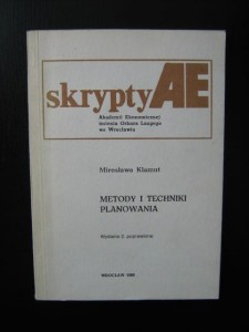 Mirosława Klamut, Metody i techniki planowania