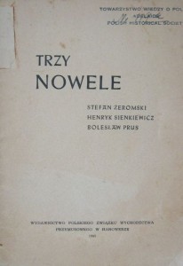 Żeromski Sienkiewicz Prus, Trzy nowele wyd. Hanower