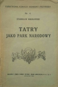 Stanisław Sokołowski, Tatry jako park narodowy