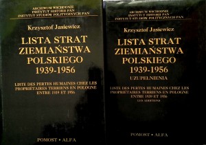 Krzysztof Jasiewicz, Lista strat ziemiaństwa polskiego 1939- 1956