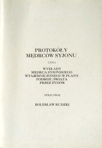 Bolesław Rudzki, Protokóły Mędrców Syjonu