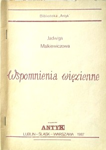 Jadwiga Malkiewiczowa, Wspomnienia więzienne
